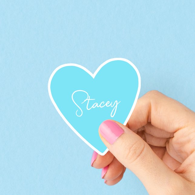 Personalised Blue Heart Sticker (Creator Uploaded)