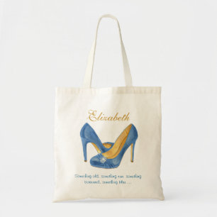 Personalised Blue Heels Bridesmaid Tote Bag