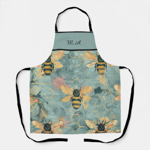 Personalised Blue Honeycomb Apron
