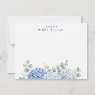 Personalised Blue Hydrangea Note Cards