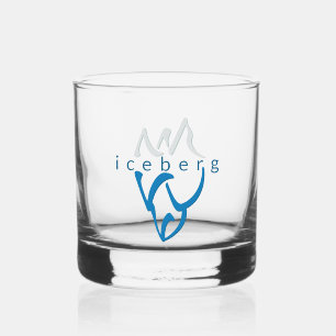 Personalised Blue Iceberg Inspirational Art Whiskey Glass