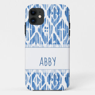 Personalised Blue Ikat Pattern Case-Mate iPhone Case
