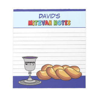 Personalised Blue Kiddish Mitzvah Notepad