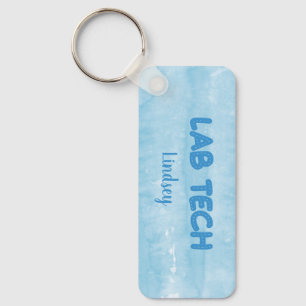 Personalised Blue Lab Technician Keychain