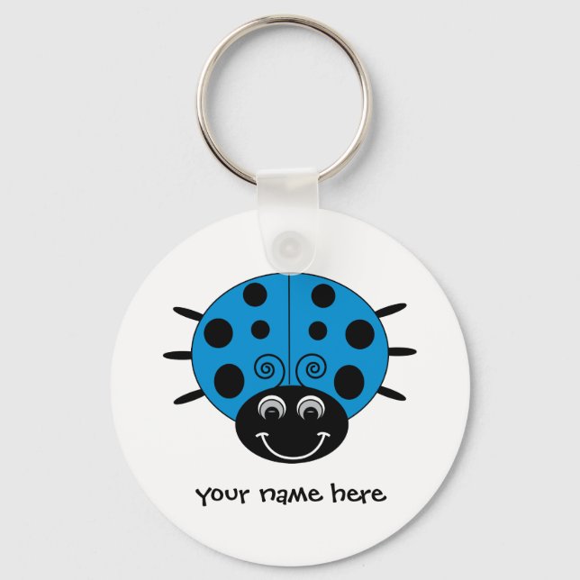 Personalised Blue Ladybug Keychain (Front)