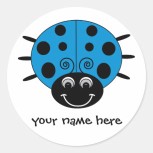 Personalised Blue Ladybug Sticker