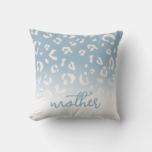 Personalised Blue Leopard Pattern Script Mother Cushion