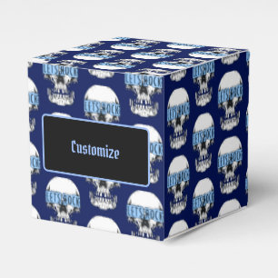 Personalised Blue Let's Rock Skull Favour Box