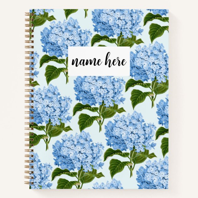 Personalised Blue Lilac Notebook (Front)