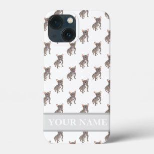 Personalised Blue Lilac Silver Grey Frenchie Dog iPhone 13 Mini Case