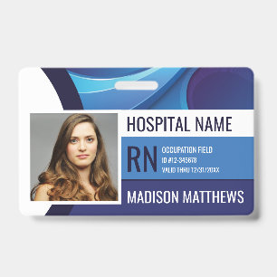Personalised Blue Medical Employee ID Badge