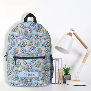 Personalised Blue Mermaid Backpack