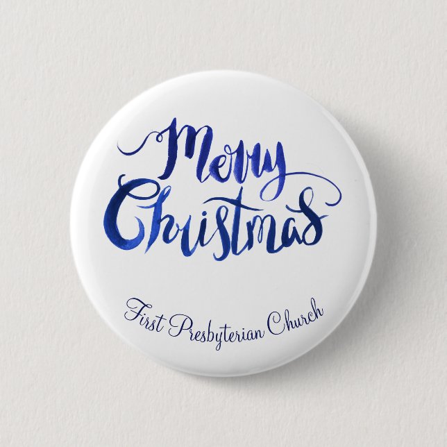 Personalised Blue Merry Christmas Pins (Front)