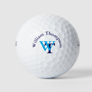 Personalised Blue Monogram Golf Balls