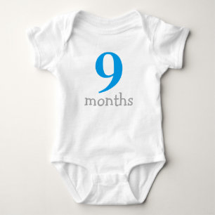Personalised Blue Monthly Baby Bodysuit