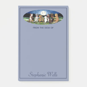 Personalised Blue Moon Dogs Friends Cute Animal Post-it Notes