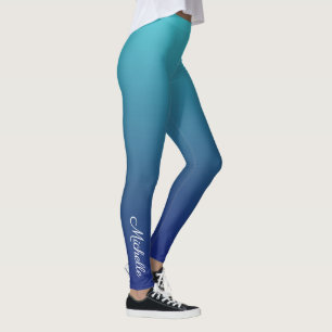 Personalised blue ombre gradient leggings
