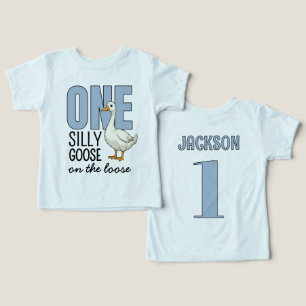 Personalised Blue One Silly Goose First Birthday