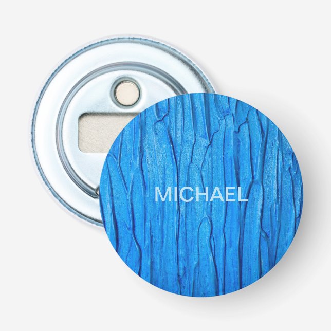Personalised Blue Paint Bottle Opener (Front)