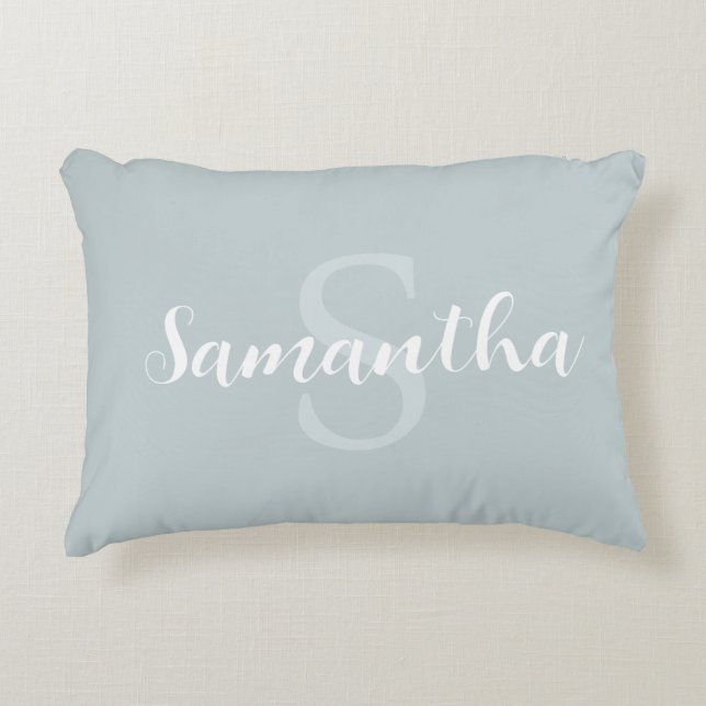 Personalised blue pillow with name initial (Front)