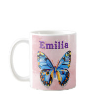 Personalised Blue Pink Butterfly Custom Preppy