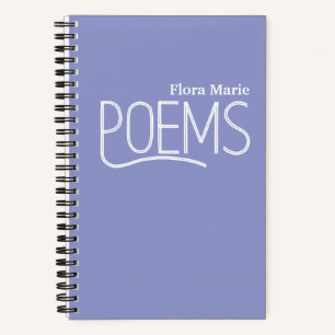Personalised Blue Poetry Journal