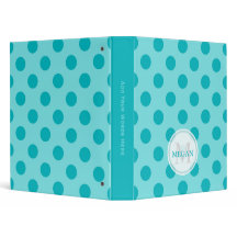 Personalised: Blue Polka Dot Binder