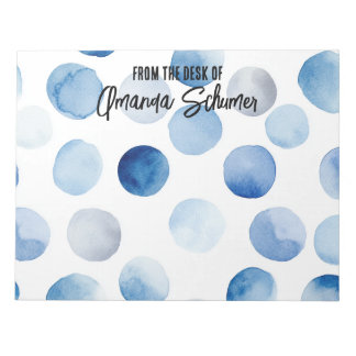 Personalised Blue Polka Dots 11"x8.5" Notepad