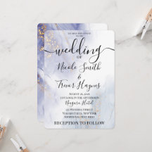 Personalised Blue Purple Alcohol Ink Wedding