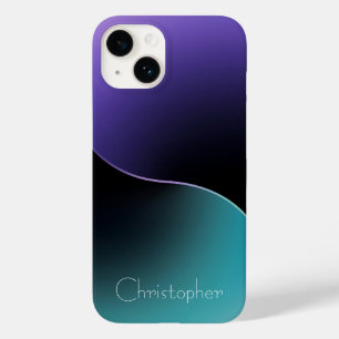 Personalised blue Radial Texture iphone 15  Case-Mate iPhone 14 Case