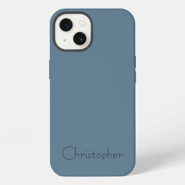 Personalised blue Radial Texture iPhone Case (Back)