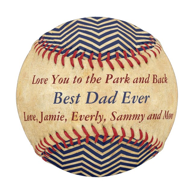 Personalised Blue Red Baseball Best Dad (Front)