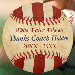 Personalised Blue Red Baseball Coach Thank You