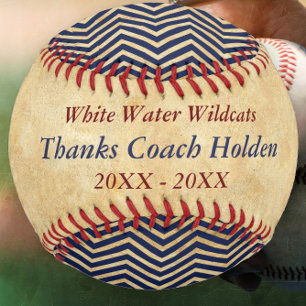 Personalised Blue Red Baseball Coach Thank You