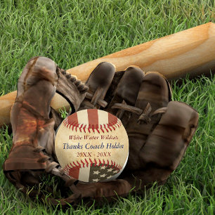 Personalised Blue Red Baseball Coach Thank You