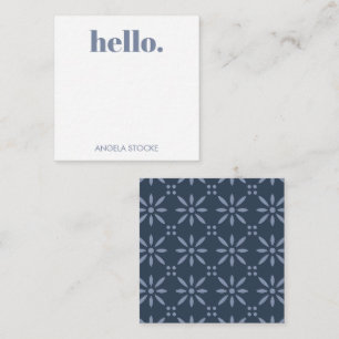 Personalised Blue Retro Flower Card