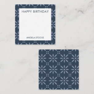 Personalised Blue Retro Flower Card