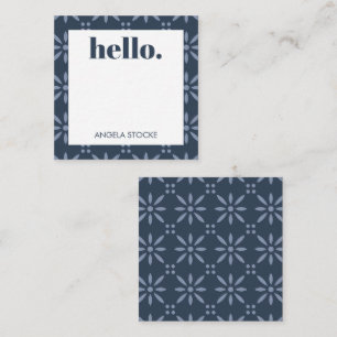 Personalised Blue Retro Flower Card