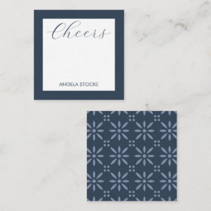 Personalised Blue Retro Flower Card