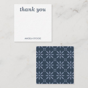 Personalised Blue Retro Flower Card