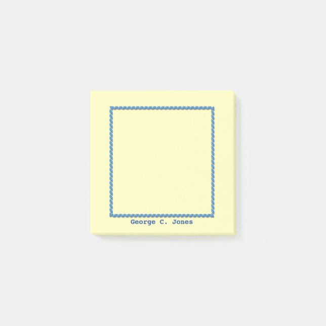 Personalised Blue Rope Frame Square Post-it Notes (Front)