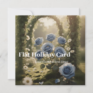 Personalised Blue Rose – Unique Anniversary Love Holiday Card