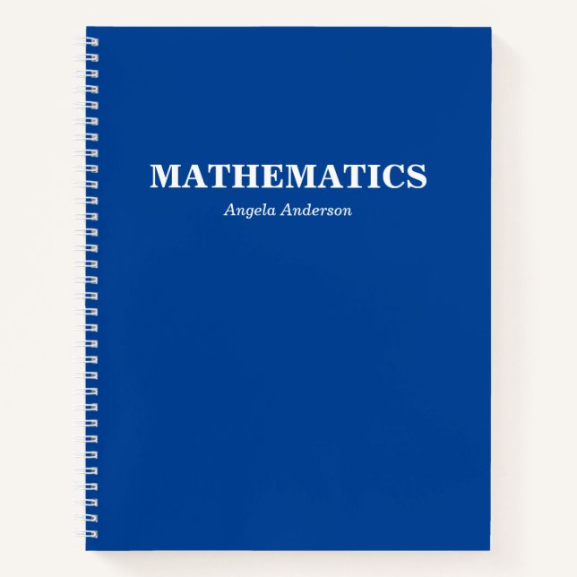 Personalised Blue School Subject Spiral Notebook (Front)