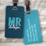 Personalised Blue Shadow Mr Husband Luggage Tag<br><div class="desc">Liven up your luggage with this personalised design that's perfect for newlyweds</div>