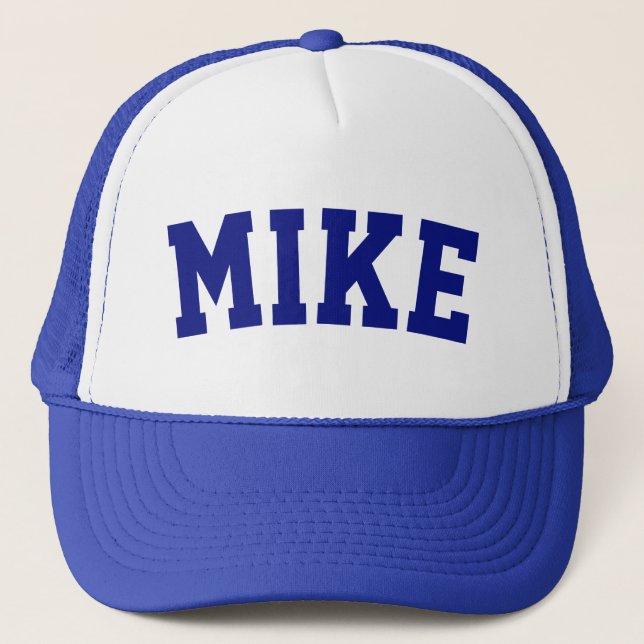 Personalised Blue Short Name Trucker Hat (Front)