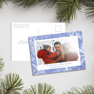 Personalised Blue Snowflake Christmas Card
