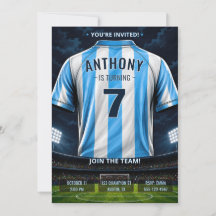 Personalised Blue Soccer Jersey Birthday