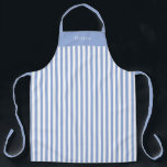 Personalised Blue Stripe Pattern Apron<br><div class="desc">Apron Large (68, 6 x 86, 4 cm) - Cute Personalised Sky Blue Stripe Pattern. -2
Change to your name or text of choice.</div>