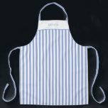 Personalised Blue Stripe Pattern Apron<br><div class="desc">Apron Large (68, 6 x 86, 4 cm) - Cute Personalised Sky Blue Stripe Pattern.
Change to your name or text of choice.</div>