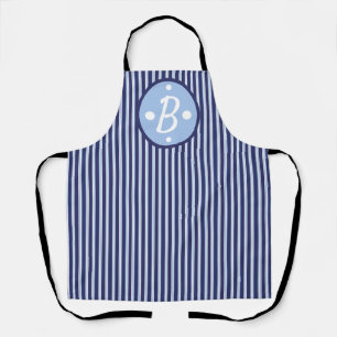 Personalised blue striped nautical  Apron
